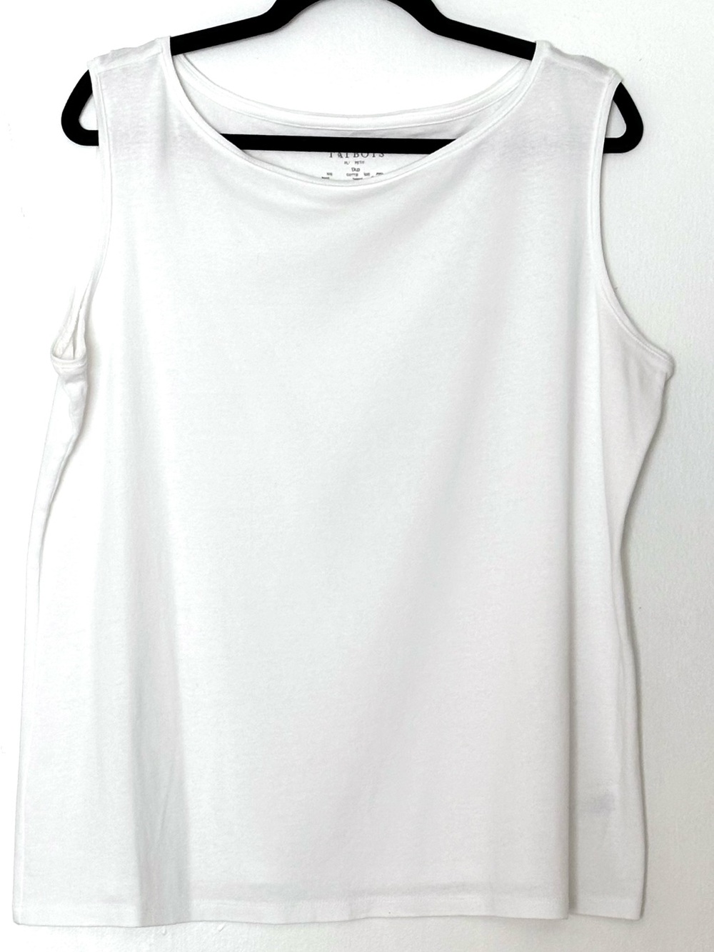 Talbots Pima Bateau-Neck Tank White Size 1XP